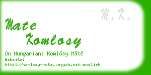 mate komlosy business card